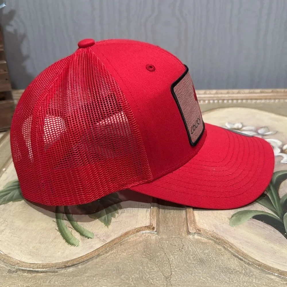 NWT Cocky Rooster Snapback Mesh Trucker Cap Hat Red